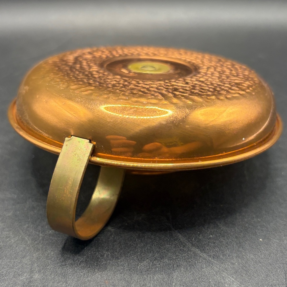 Vintage Hammered Copper Bedside Portable Candlestick Tapered Candle Holder Decor - Picture 9 of 10